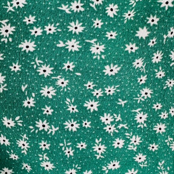 OAK + FORT Green Prairie Print Drop Waist Dress - Picture 4 of 5